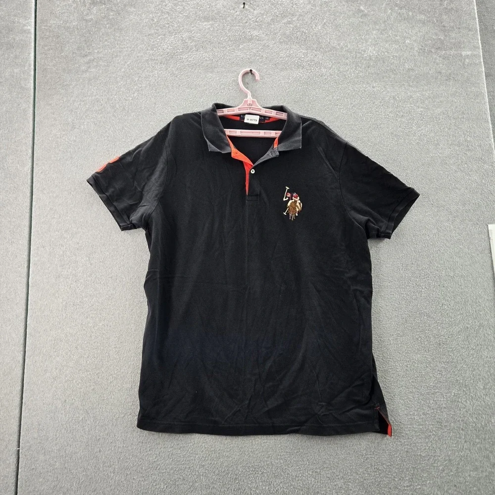 U.S.‎ Polo Assn. Men Polo XXL Black Big Flesh Pony Embroidery Short Sleeve